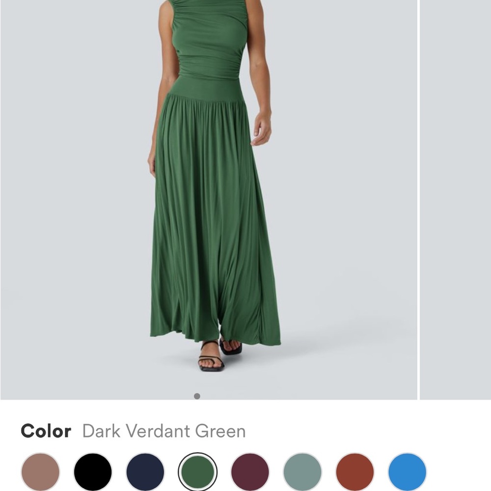 HALARA Dark Verdant Green Maxi Dress